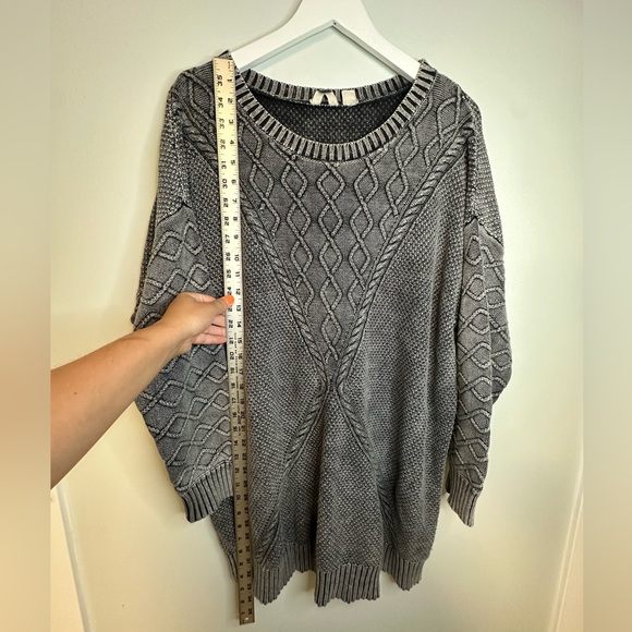 ROXY Snowday Sweater Chunky Kjit Gray Boho Fall Winter Dress Size Large - Picture 15 of 17